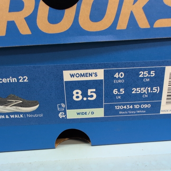 Brooks Glycerin 22 Running Sneakers Women's Shoes US 8.5 Black Grey White - Picture 12 of 13